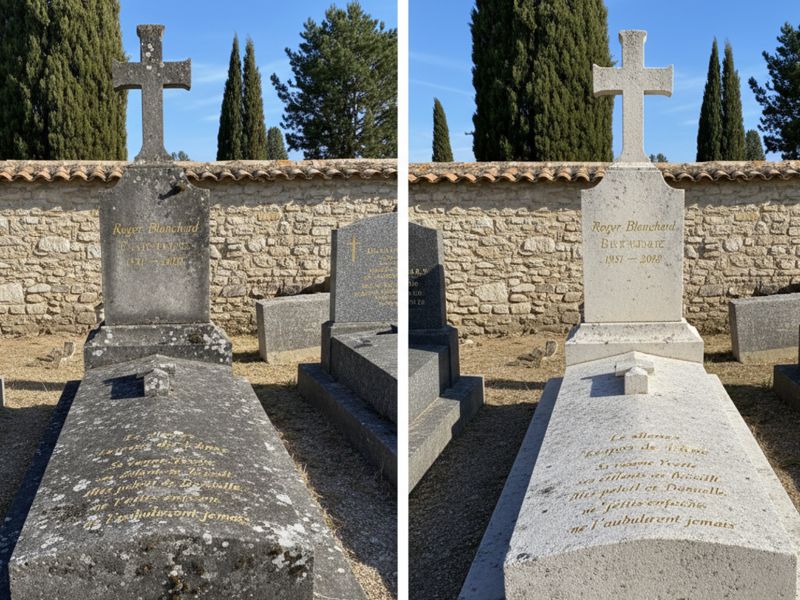 Nettoyage de tombe à Bourgoin-Jallieu